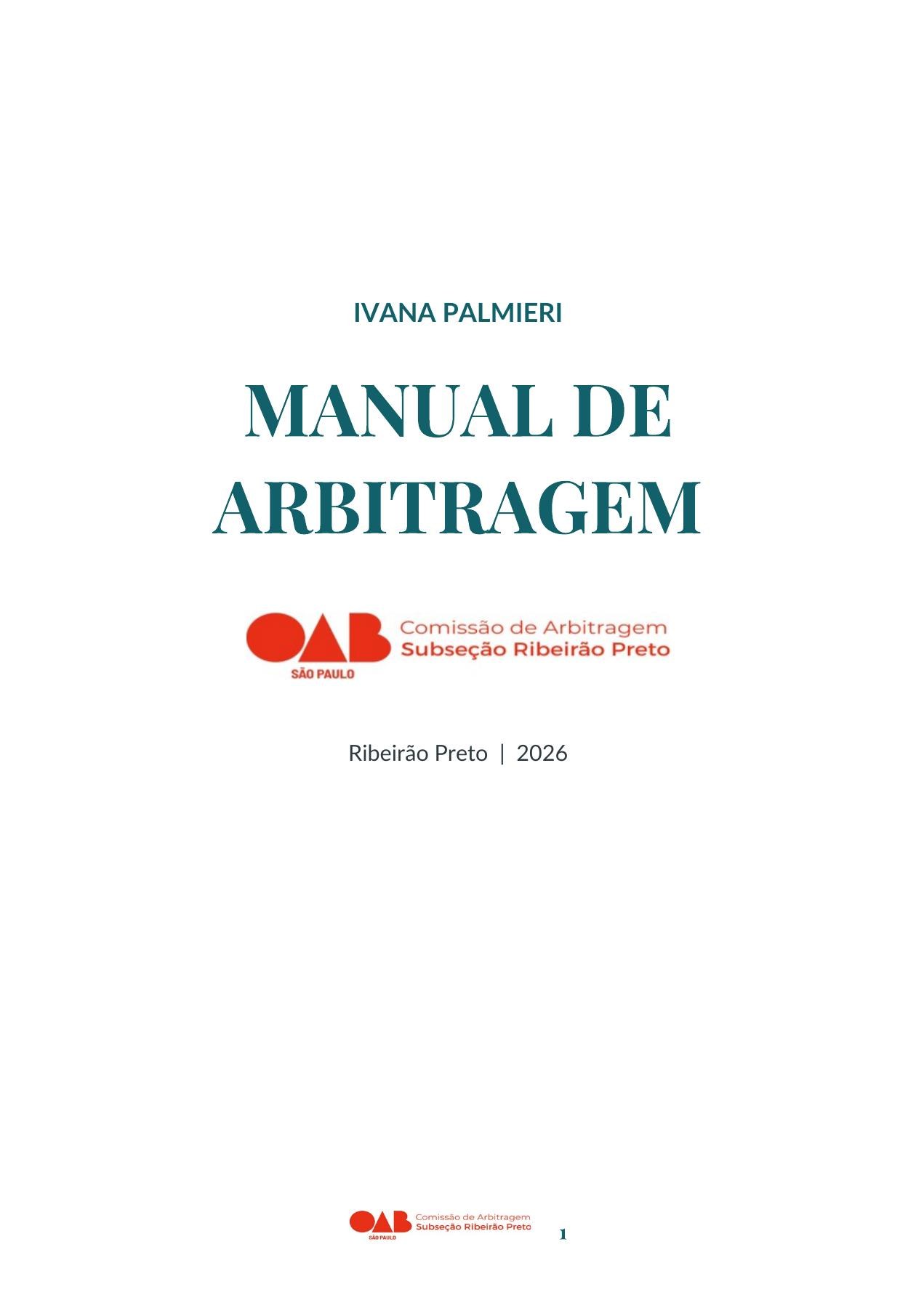Capa do Manual de Arbitragem